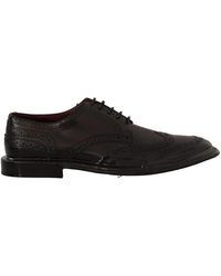 Dolce & Gabbana - Black Leather Oxford Wingtip Formal Derby Shoes - Lyst