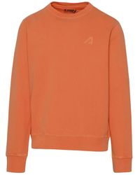 Autry - Hoodies & Sweatvesten ,Oranje ,Katoen Versleten Katoenen Trui - Lyst