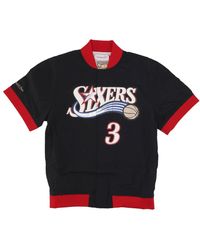 Mitchell & Ness - Tops ,Zwart ,Polyester Nba Off Court Warm Up Jacket - Lyst