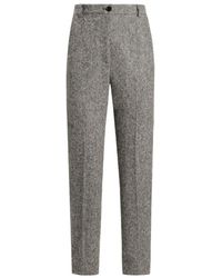 Dolce & Gabbana - Grijze Slim Fit Wollen Broek - Lyst