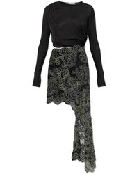 Christopher Esber - Kleedjes ,Zwart ,Katoen Verve Twisted Tee Kant Lange Mouwen Jurk - Lyst
