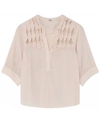 GUSTAV - Elegante Hemdbluse Mit V-Ausschnitt - Lyst