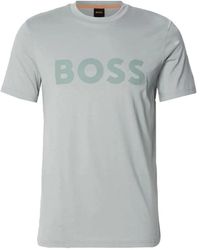 HUGO - Tops ,Groen ,Katoen Thinking 1 T-Shirt - Lyst