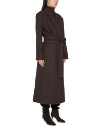Gestuz - Jassen ,Bruin ,Wol Venja Lange Jas - Lyst