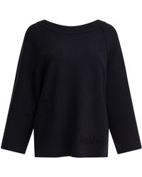Max Mara - Truien & Vesten ,Blauw ,Wol Blauwe Gebreide Trui Sweater Aw 25 - Lyst