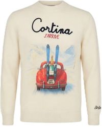 MC2 Saint Barth - Heron Wool And Cashmere Blend Crewneck With Cortina J'Arrive Intarsia And Embroidery Sweater - Lyst