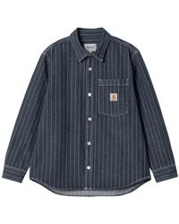 Carhartt - Autentica giacca camicia in denim a righe hickory - Lyst