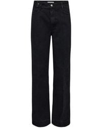 co'couture - Jeans ,Zwart ,Katoen Zwarte Straight Leg Jeans Met Persplooien - Lyst