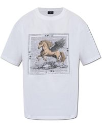 Etro - Tops ,Wit ,Katoen Pegasus Print T-Shirt - Lyst