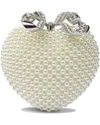 Self-Portrait - Herzförmige Clutch Mit Perlen - Lyst