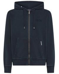 Sun 68 - Hoodies & Sweatvesten ,Blauw ,Hoodie Zip Vintage Broken - Lyst