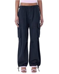Alexander Wang - Broeken ,Zwart ,Katoen Cargo Broek Met Trekkoord - Lyst