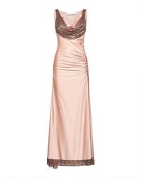 Rabanne - Kleedjes ,Roze ,Lange Jurk Van Mesh En Jersey - Lyst