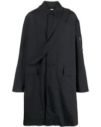 Random Identities - Jassen ,Zwart ,Polyester Marineblauwe Regenjas Met Riem - Lyst
