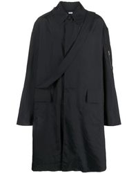 Random Identities - Jassen ,Zwart ,Polyester Marineblauwe Regenjas Met Riem - Lyst