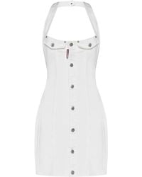 DSquared² - Halterneck Denim Dress - Lyst