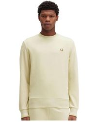 Fred Perry - Hoodies & Sweatvesten Geborduurd Logo Crew Neck Sweatshirt - Lyst