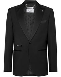 Philipp Plein - Jassen ,Zwart ,Wol Wollen Blazer Lord Fit Met Kristallen - Lyst