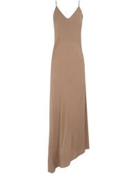 Cortana - Seidenstretchkleid asymmetrischer saum - Lyst
