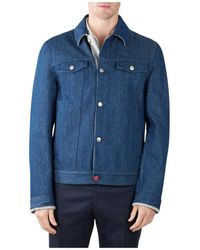 Kiton - Denim Katoenen Jas - Lyst
