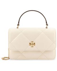 Tory Burch - Lederbrieftasche Mit Magnetverschluss Und Kette - Lyst