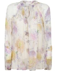 Zimmermann - Luna Ruffle Billow Blouse - Lyst