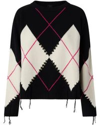 Pinko - Truien & Vesten ,Veelkleurig ,Nylon Ronde Hals Gebreid - Lyst
