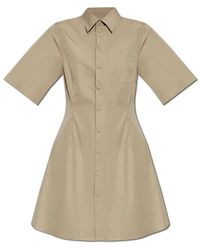 Ami Paris - Kleedjes ,Katoen Shirtjurk Met Korte Mouwen - Lyst