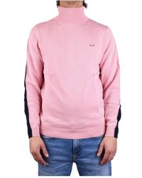 Sun 68 - Truien & Vesten ,Roze ,Katoen K44189 Turtleneck - Lyst