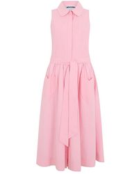 Moschino - Kleedjes ,Roze ,Katoen Shirt Dress - Lyst