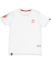 Alpha Industries - Tops ,Wit ,Katoen Flame Tee Hot Wheels T-Shirt - Lyst
