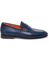 Santoni - Leder penny loafer - Lyst