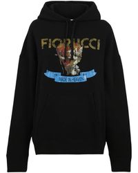 Fiorucci - Hoodies & Sweatvesten ,Zwart ,Katoen Rock Cupid Relaxed Hoodie - Lyst
