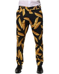 Dolce & Gabbana - Pasta Print Silk Trousers - Lyst