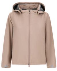 Herno - Jassen ,Grijs ,Polyester Hooded Zip-Up Jacket - Lyst