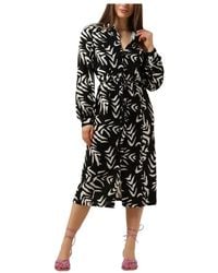 Object - Elegantes Schwarzes Midi-Kleid - Lyst