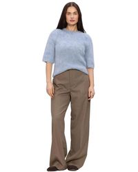 Second Female - Truien & Vesten ,Blauw ,Karla Knit Ss O-Neck - Lyst