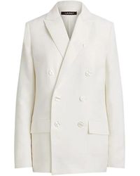 Ralph Lauren - Double-Breasted Linnenmix Twill Blazer - Lyst