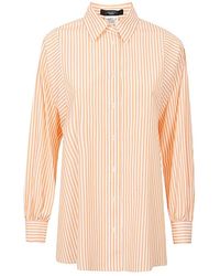 Weekend by Maxmara - Camisa clásica de algodón puro con rayas blancas y naranjas - Lyst