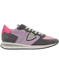 Philippe Model - Leder-Sneakers Mit Stoffeinsatz - Lyst