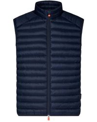Save The Duck - Jassen ,Blauw ,Polyester Adam Vest - Lyst