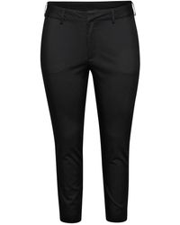 Kaffe - Zwart Diep Geknipte Chino Broek - Lyst