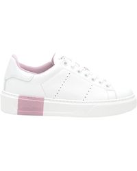 Woolrich - Sneakers in pelle bianca e rosa - Lyst