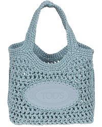 Tod's - Raffia Tote Bag Mit Handgefertigtem Crochet - Lyst