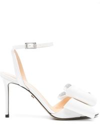 Mach & Mach - Weiße satin-sandalette mit runder spitze - Lyst