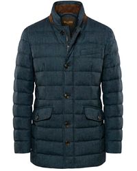 Moorer - Jassen ,Blauw ,Wol Elegante Gewatteerde Winterjas - Lyst