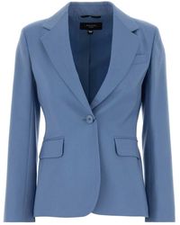 Weekend by Maxmara - Jassen ,Blauw ,Wol Lamine Blazer - Lyst