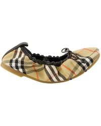 Burberry - Schoenen ,Katoen Check Fawn Ballerina's - Lyst