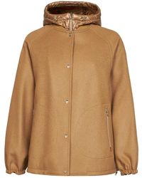 Herno - Jassen ,Bruin ,Nylon Panelled Oversized Jacket - Lyst