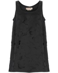 Marni - Schwarzes blumen cut-out kleid - Lyst